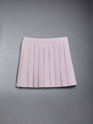 Girls's Thom Browne Wool Knit Pleated Skirts Pink | MZQ45R15149