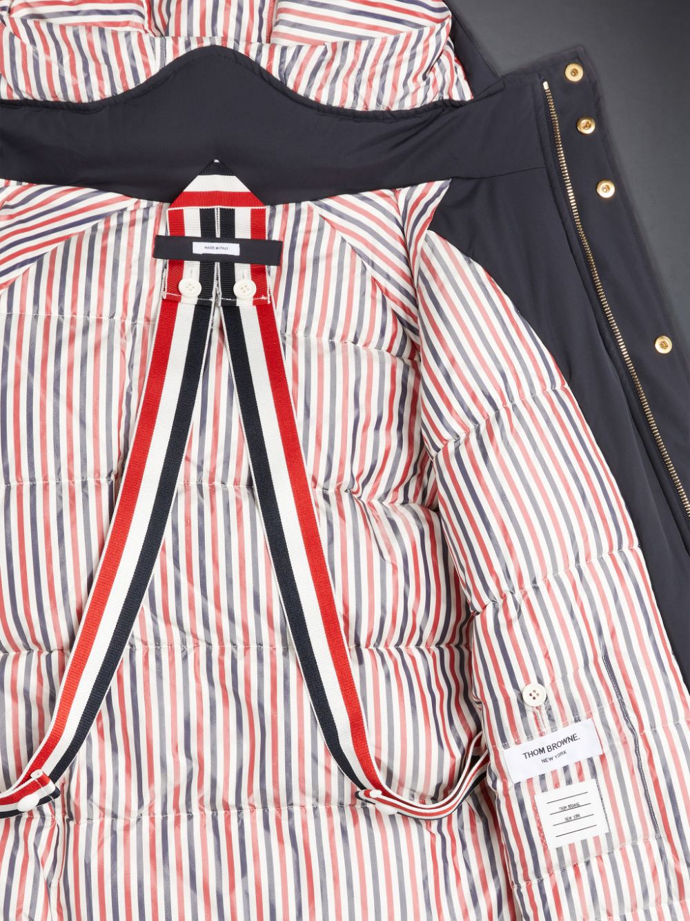 Boys's Thom Browne Ripstop Armband Oversized Football Parka Blue | IOF90A69593