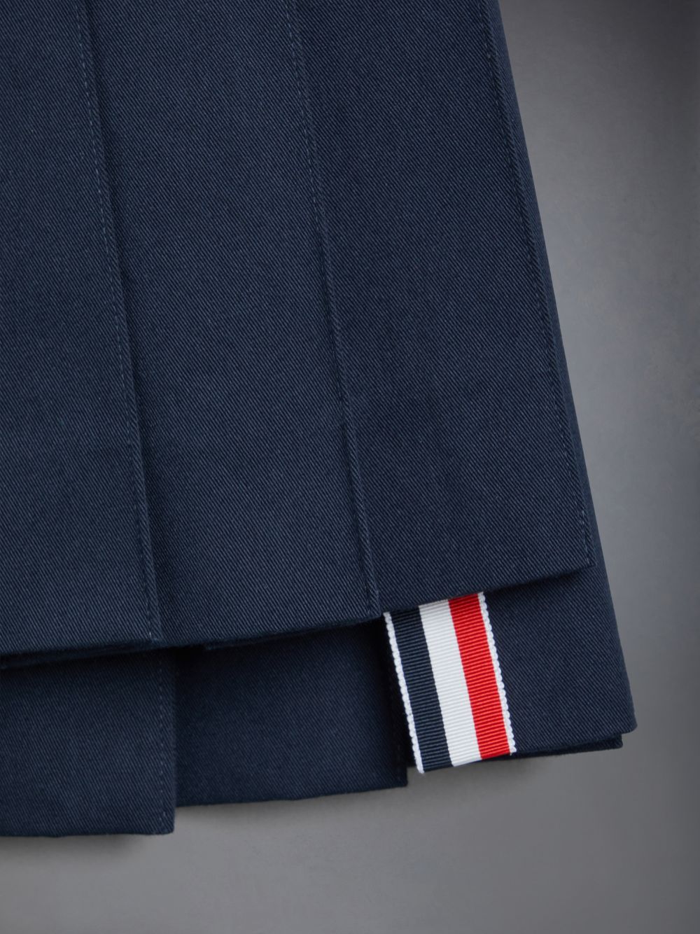 Girls's Thom Browne Cotton 4-Bar Pleated Mini Skirts Blue | HJG04O41437