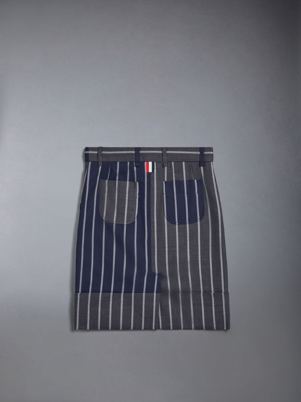 Girls's Thom Browne FunMix Wool Bold Stripe A-line Sack Skirts Blue | HCL39G52215