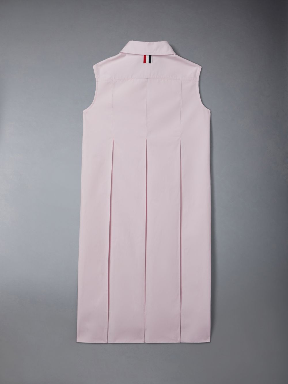 Girls's Thom Browne Poplin Wide Pleated Shirt Dress Pink | FBX01T99854