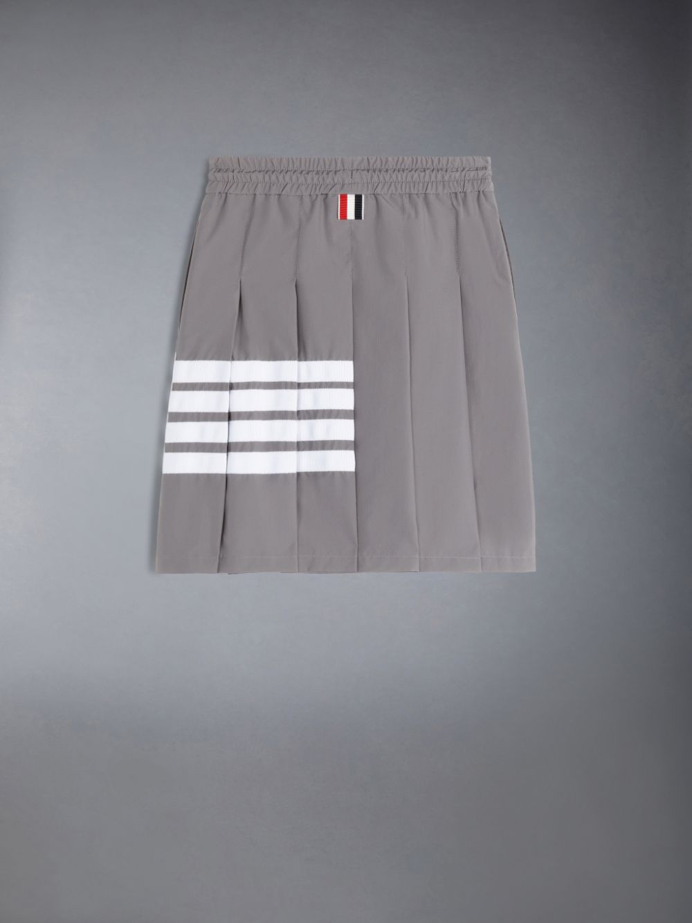 Girls's Thom Browne Ripstop 4-Bar Pleated Mini Skirts Grey | QCT61Z63621
