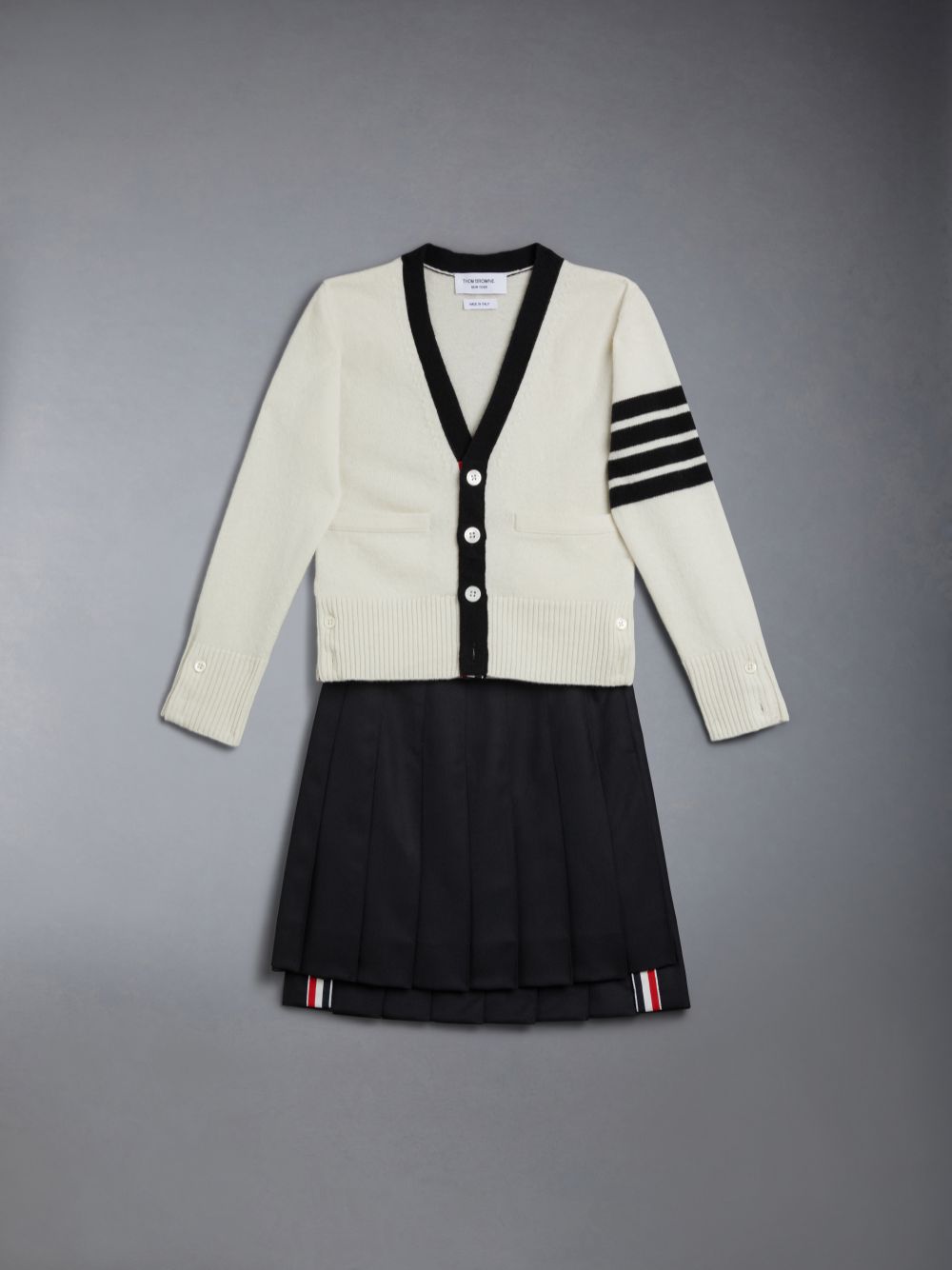 Girls's Thom Browne Twill Pleated Mini Skirts Black | QDU04L00775