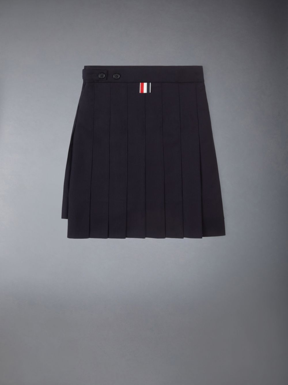 Girls's Thom Browne Twill Wool Pleated Mini Skirts Blue | CHU60C34024
