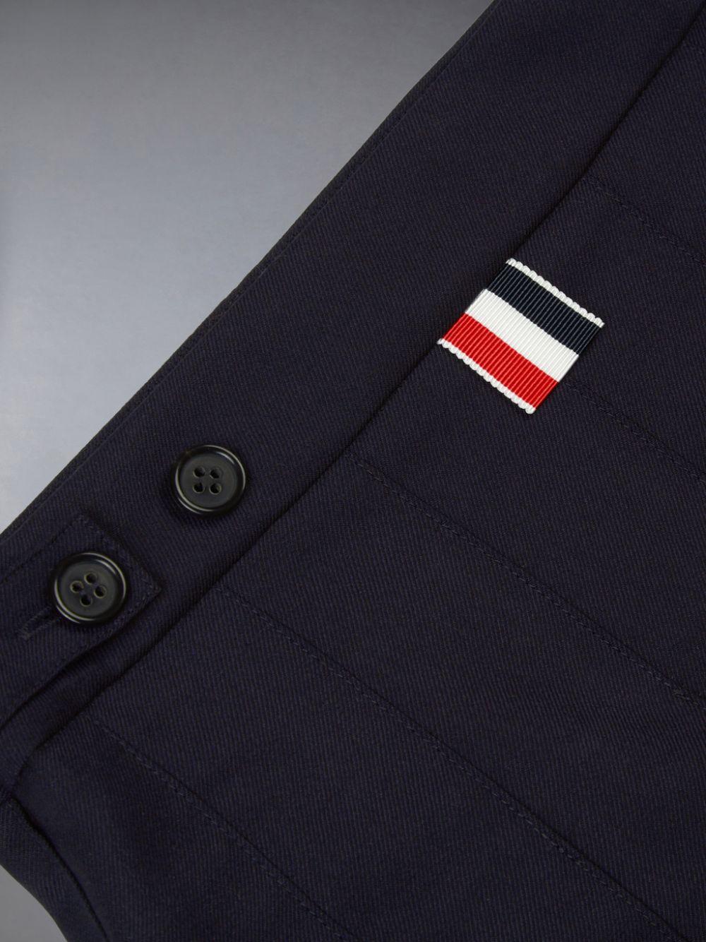 Girls's Thom Browne Twill Wool Pleated Mini Skirts Blue | CHU60C34024