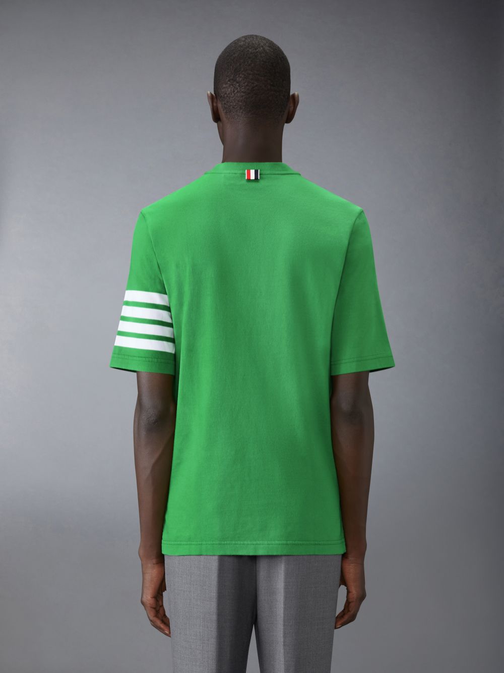 Men Thom Browne 4-Bar round-neck T Shirts Green | VDX22D04669