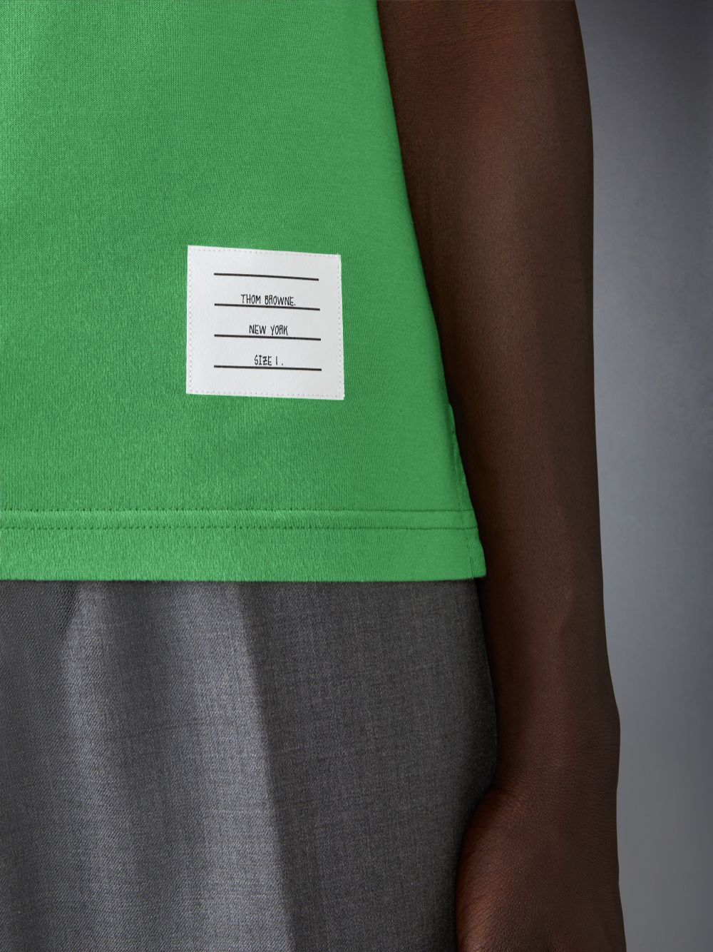 Men Thom Browne 4-Bar round-neck T Shirts Green | VDX22D04669