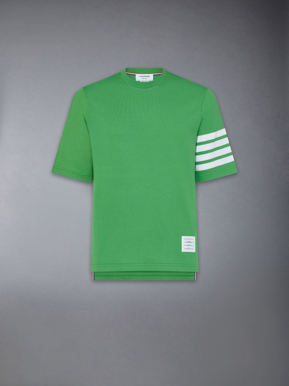 Men Thom Browne 4-Bar round-neck T Shirts Green | VDX22D04669