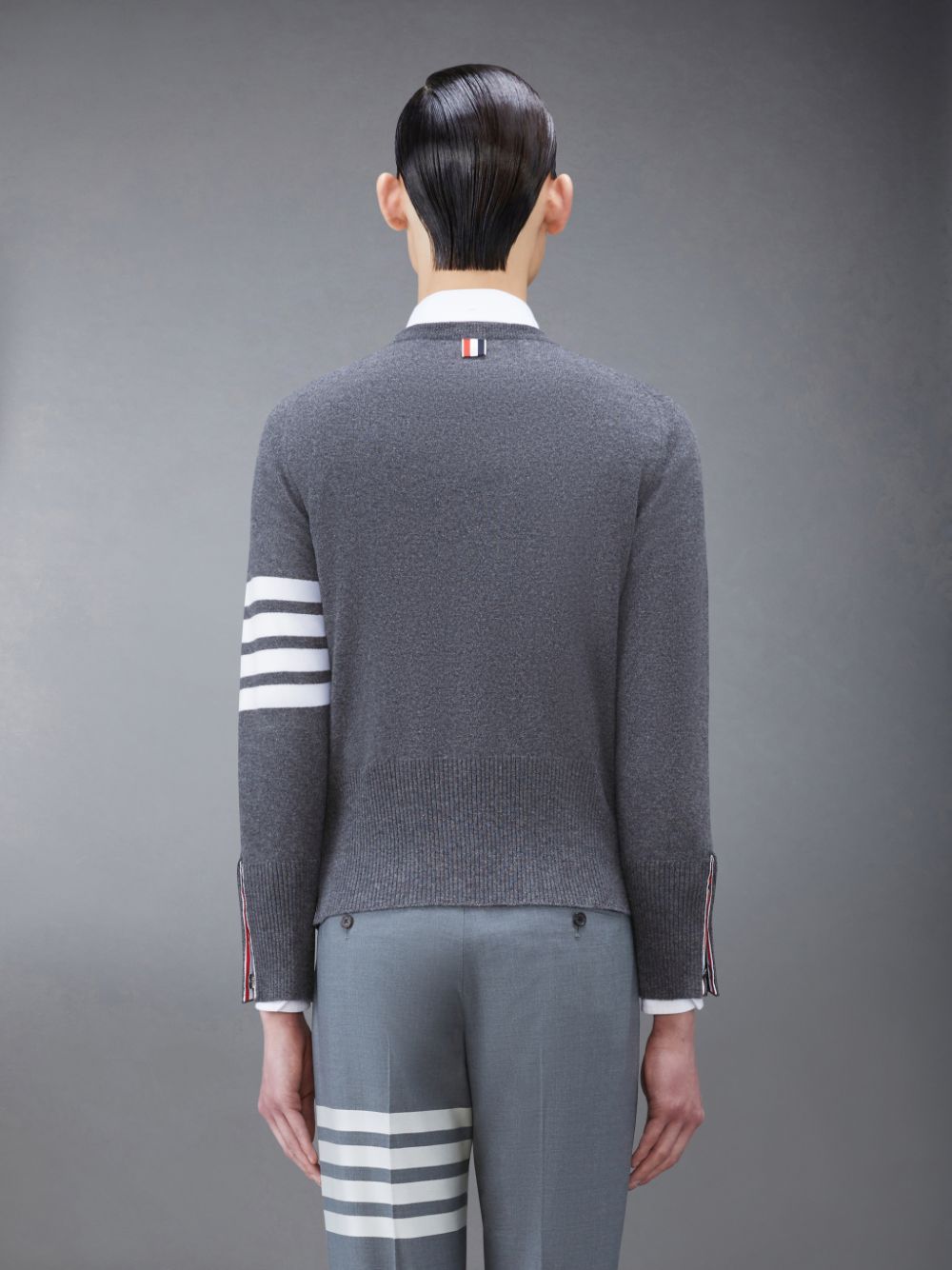 Men Thom Browne Cashmere 4-Bar Classic Pullover Grey | JIN62A43432