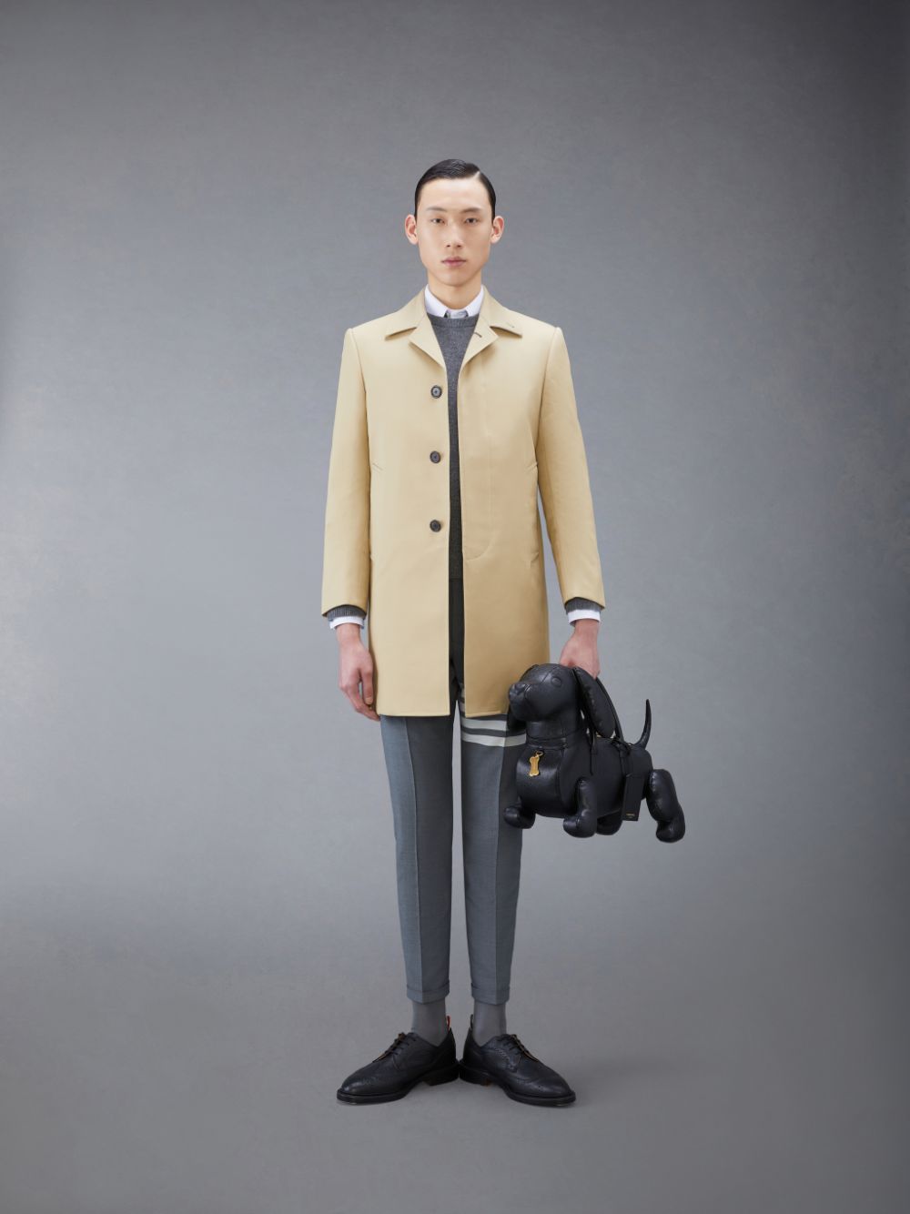 Men Thom Browne Cashmere 4-Bar Classic Pullover Grey | JIN62A43432