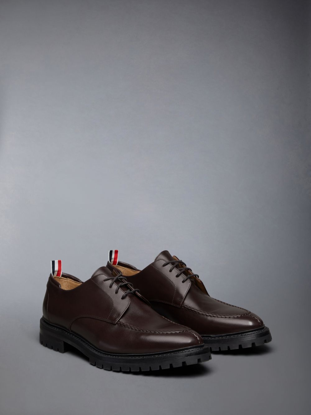 Men Thom Browne Classic Calf Commando Sole Apron Stitch Derby Oxford Shoes Brown | WEN28Y25577