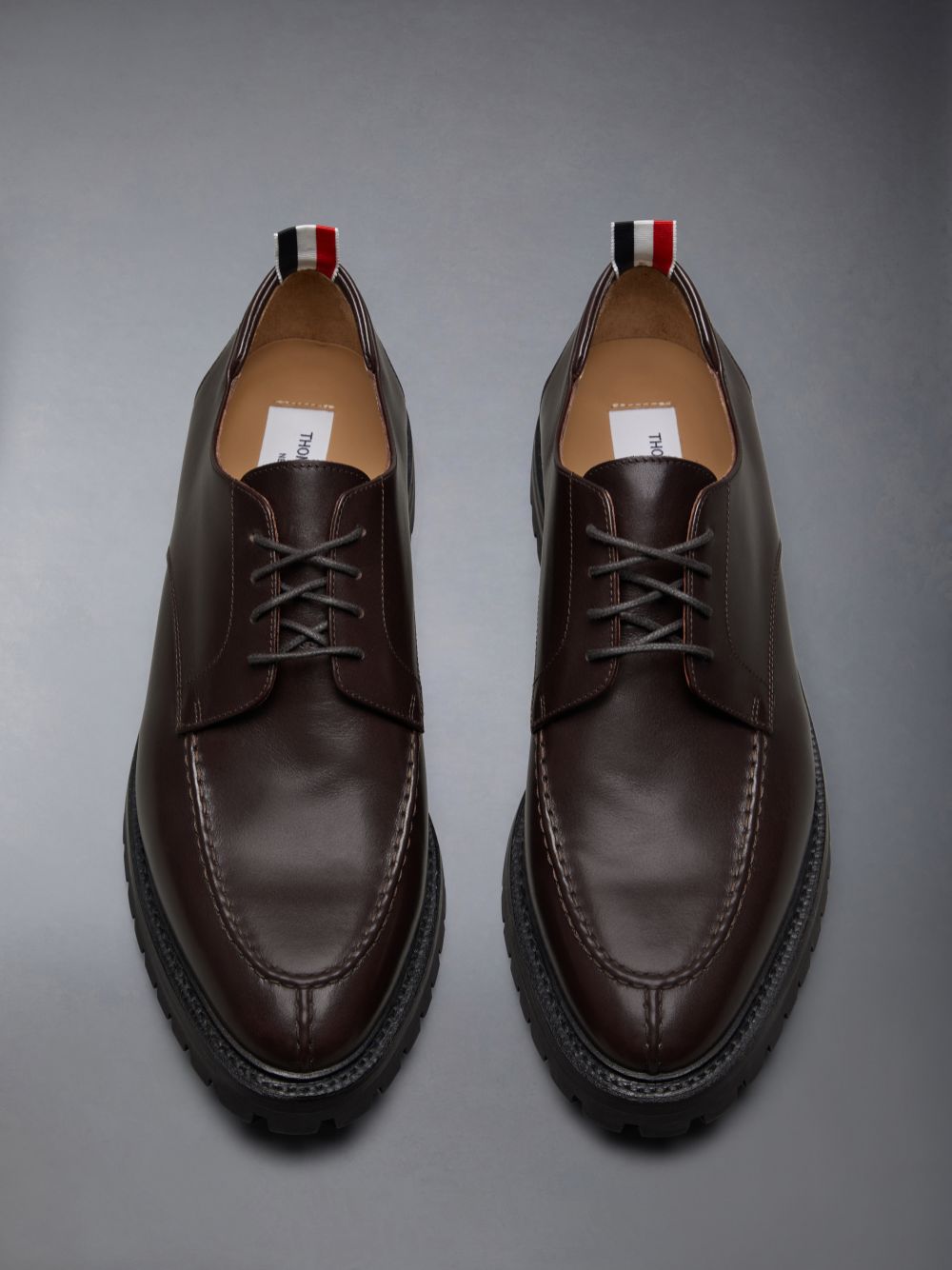 Men Thom Browne Classic Calf Commando Sole Apron Stitch Derby Oxford Shoes Brown | WEN28Y25577
