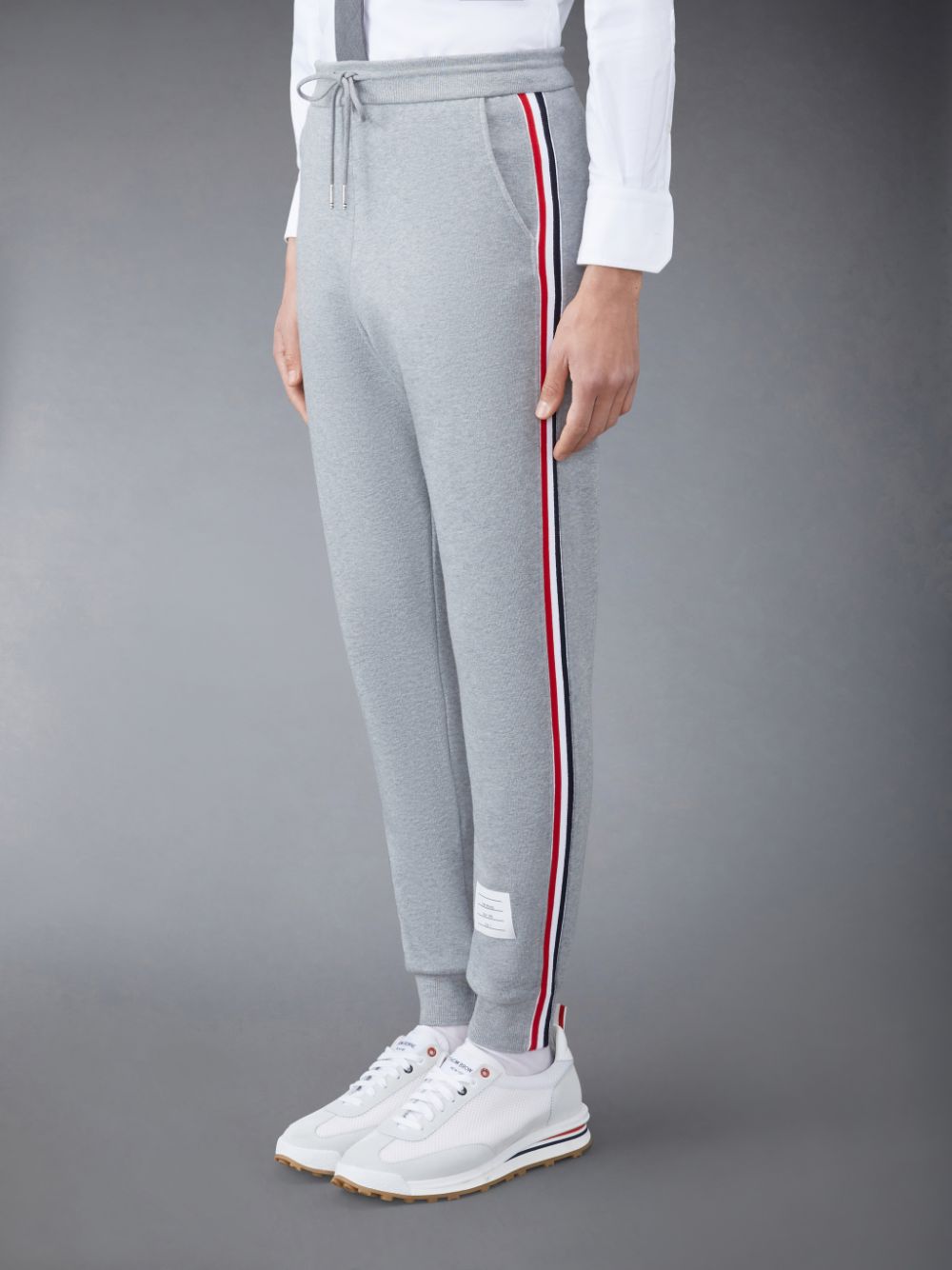 Men Thom Browne Classic Loopback Stripe Sweatpants Grey | UAU40P70955