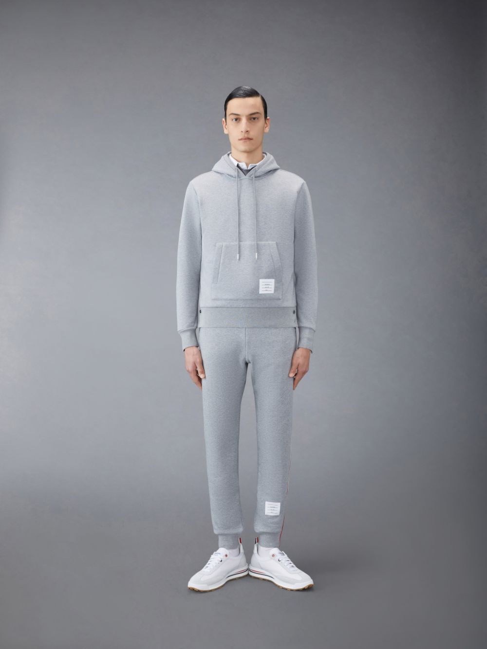 Men Thom Browne Classic Loopback Stripe Sweatpants Grey | UAU40P70955
