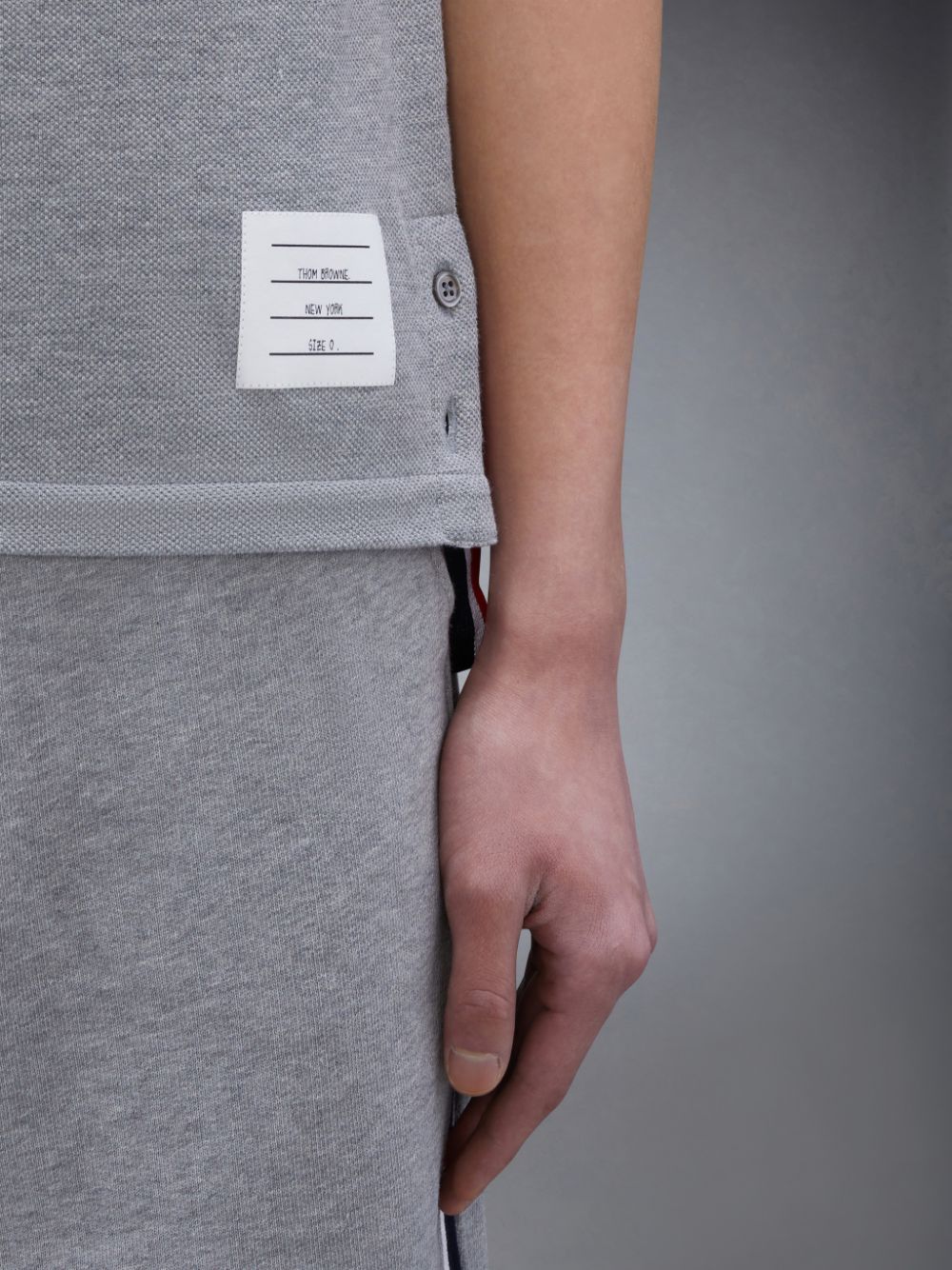 Men Thom Browne Classic Pique Stripe T Shirts Grey | RSV17F33886