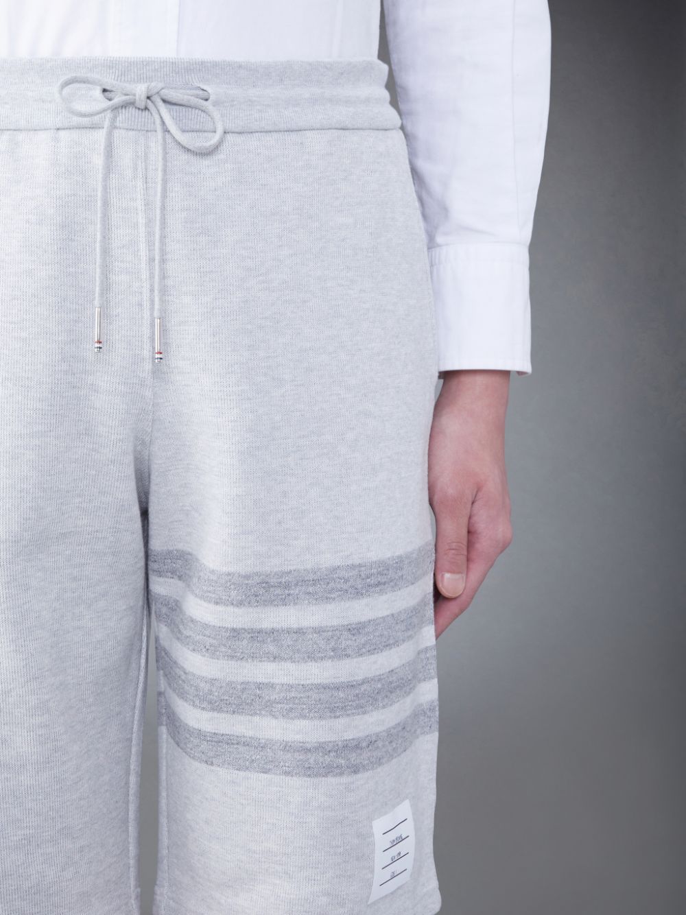 Men Thom Browne Double Face Knit 4-Bar Sweatshorts Grey | OOZ62A78491