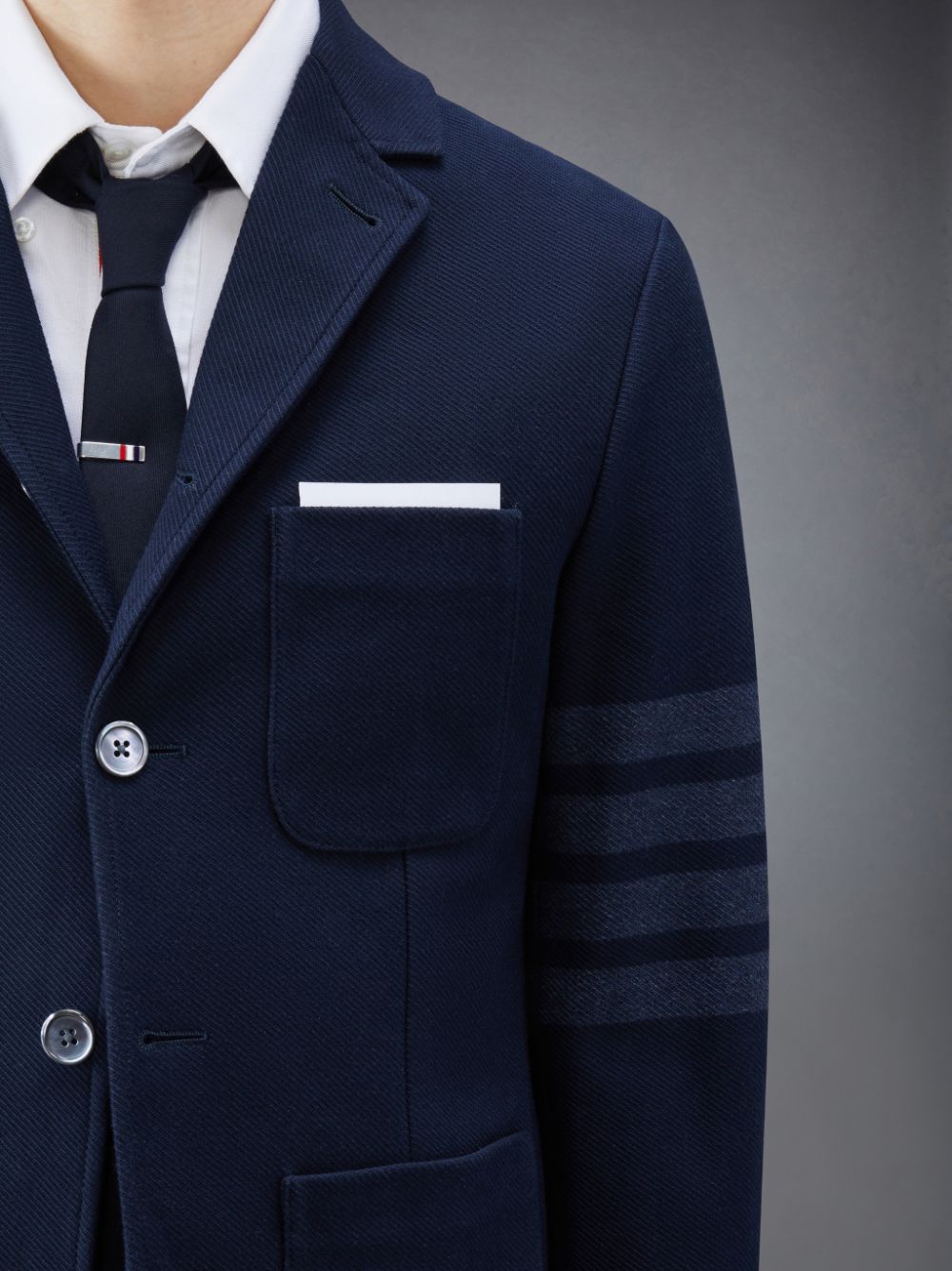 Men Thom Browne Double Face Tech Twill Sport Coats Blue | YGS32H30992