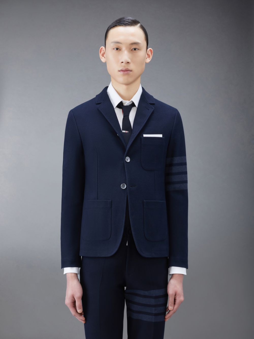 Men Thom Browne Double Face Tech Twill Sport Coats Blue | YGS32H30992