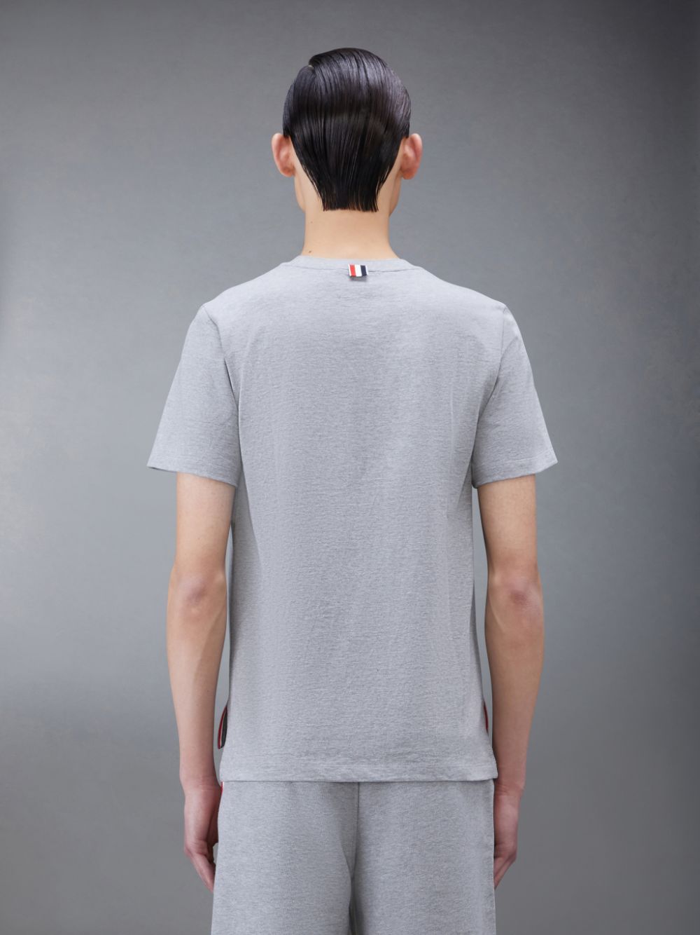 Men Thom Browne Jersey Relaxed Side Slit T Shirts Grey | RRK76T18726