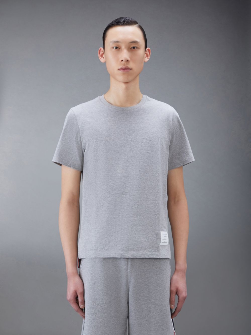 Men Thom Browne Jersey Relaxed Side Slit T Shirts Grey | RRK76T18726