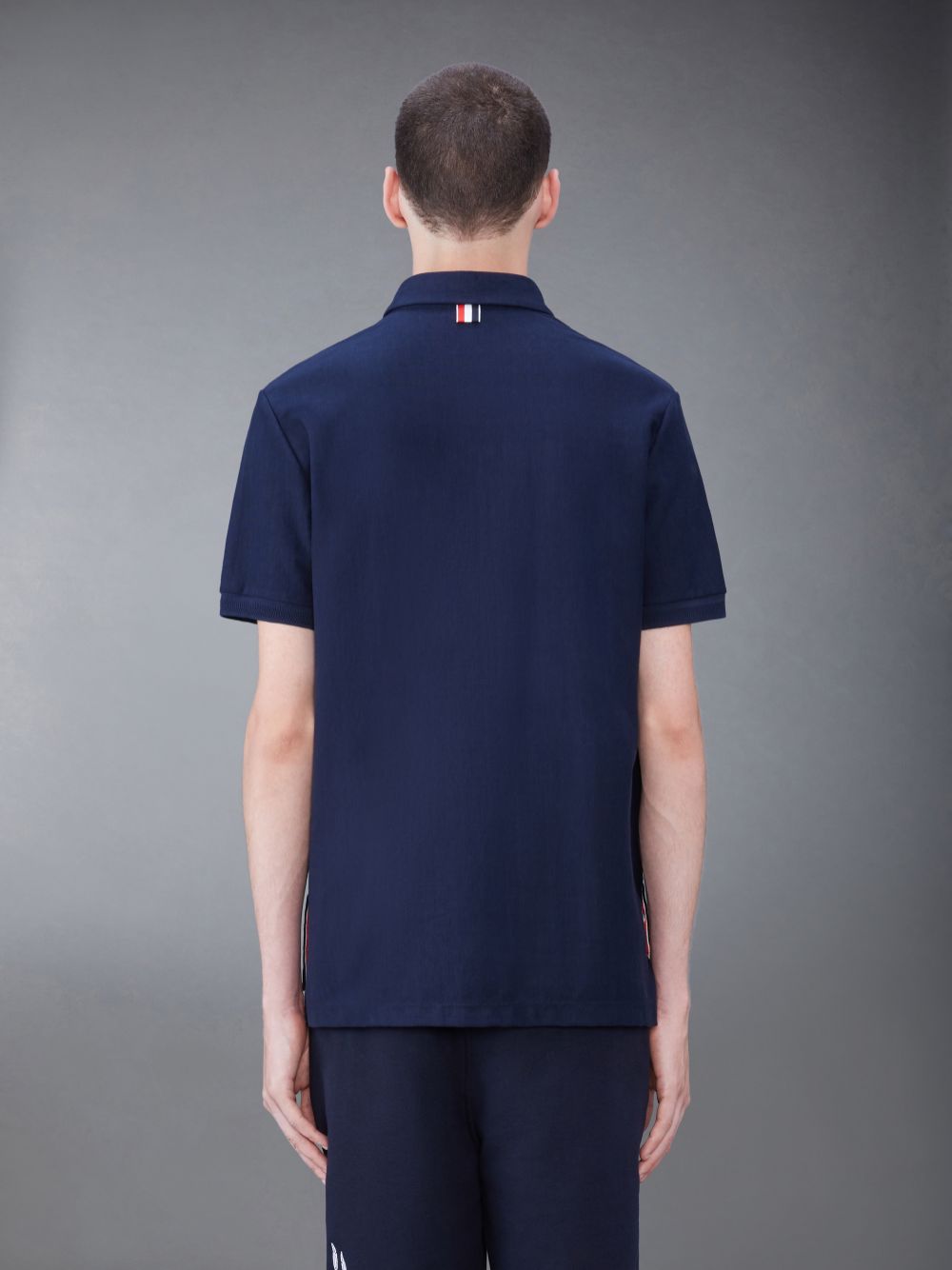 Men Thom Browne Jersey Short Sleeve Collection Polo Shirt Blue | SZW13L37161