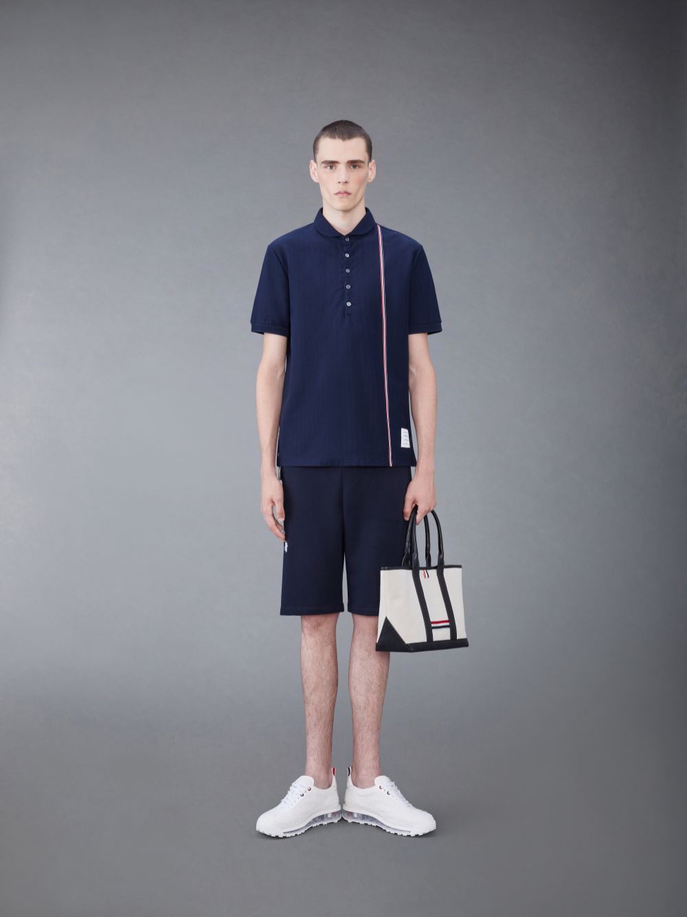 Men Thom Browne Jersey Short Sleeve Collection Polo Shirt Blue | SZW13L37161