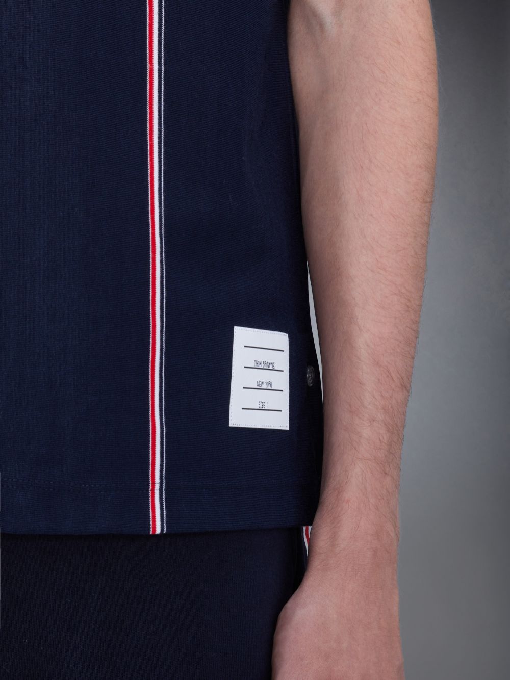 Men Thom Browne Jersey Short Sleeve Collection Polo Shirt Blue | SZW13L37161