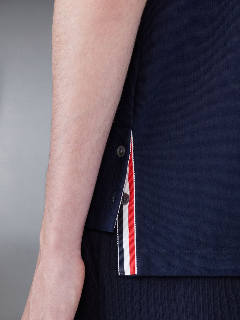 Men Thom Browne Jersey Short Sleeve Collection Polo Shirt Blue | SZW13L37161