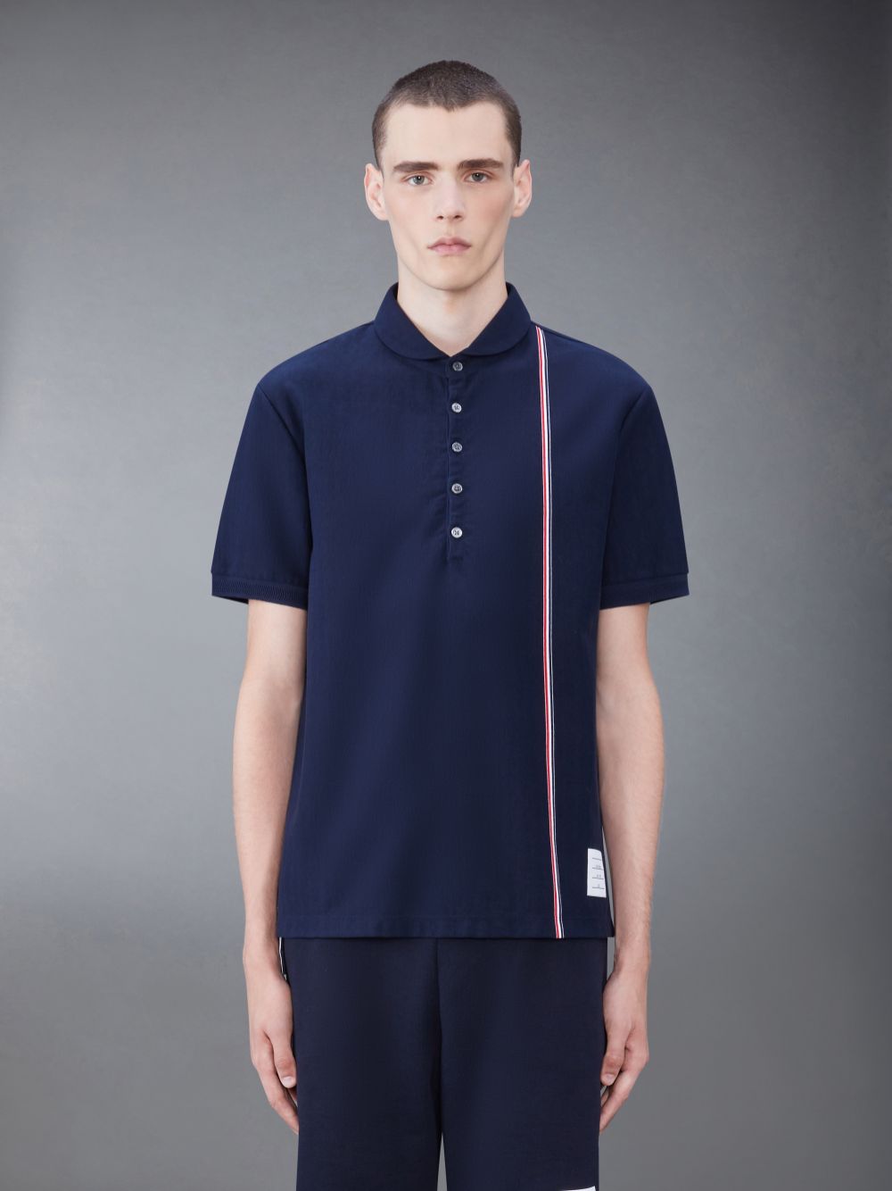 Men Thom Browne Jersey Short Sleeve Collection Polo Shirt Blue | SZW13L37161