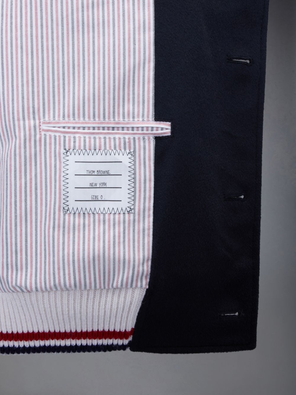 Men Thom Browne KNIT RIB 2003 4-BAR BLOUSON Jackets Blue | YWT80D80406