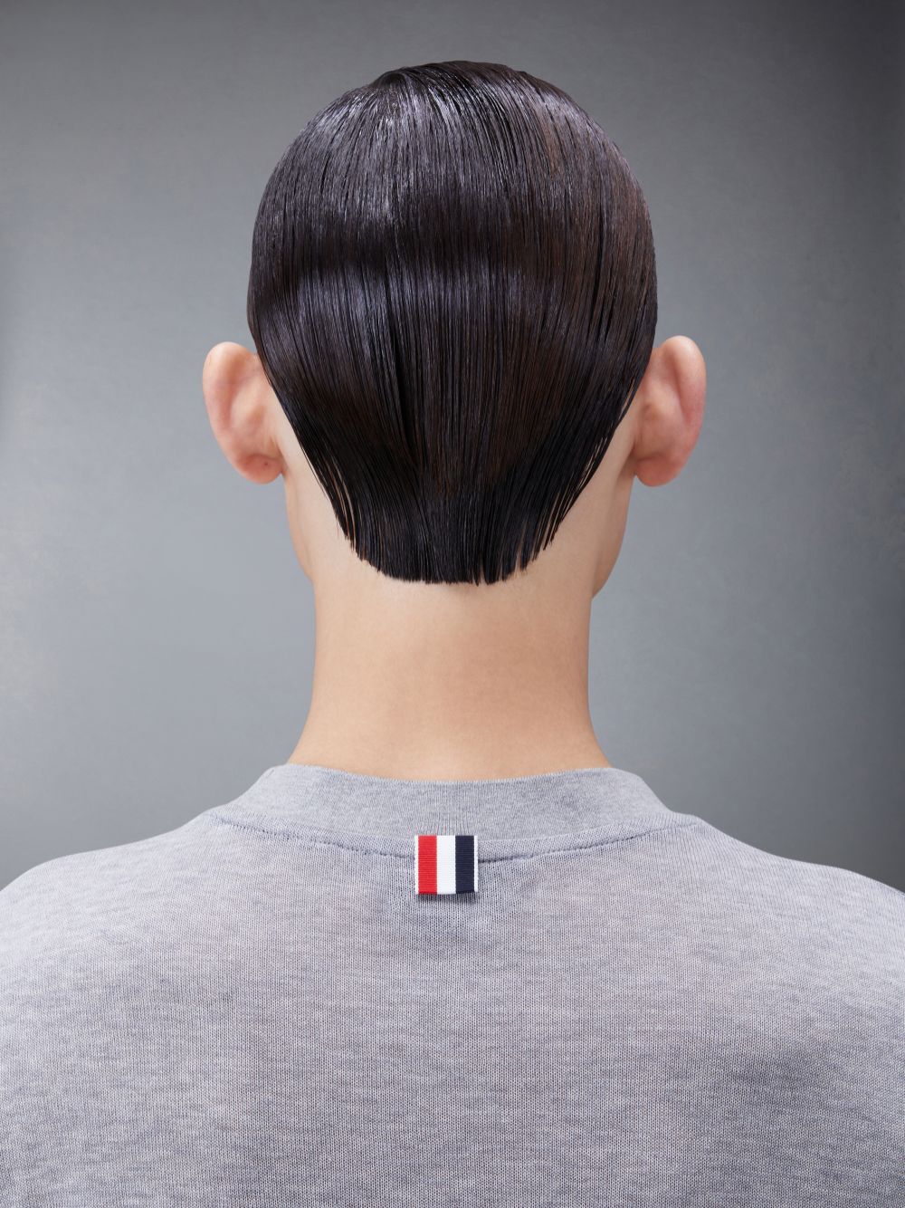 Men Thom Browne Lightweight Cotton Short Sleeve Striped T Shirts Grey | JDK46N03957