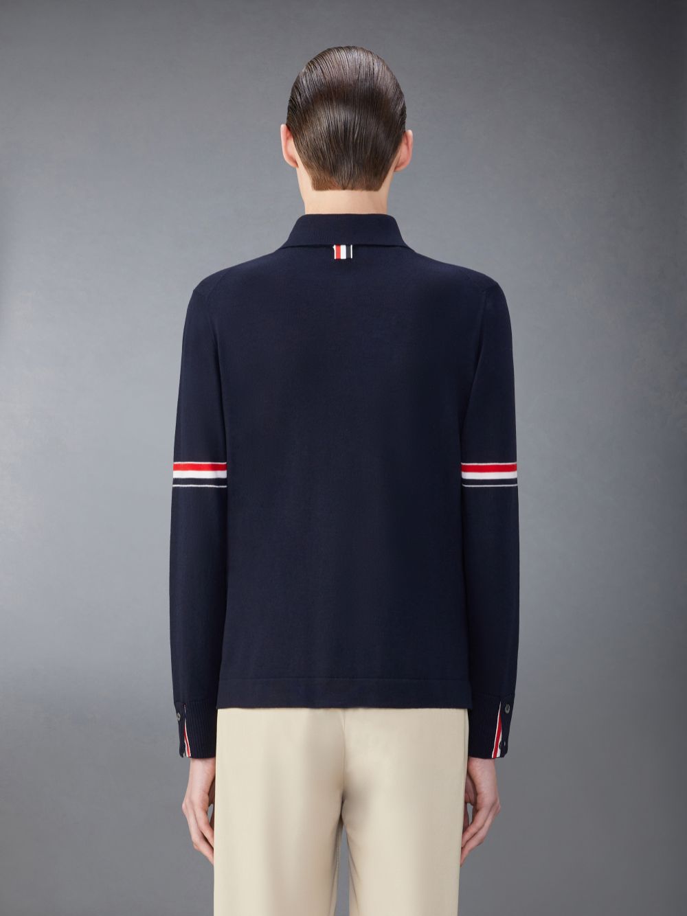 Men Thom Browne Merino Wool Armband Shirts Blue | TCP28E11198
