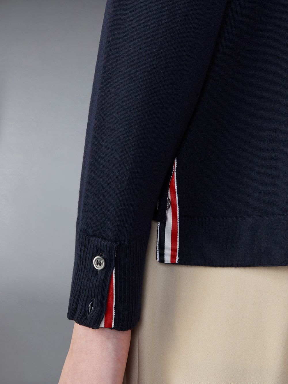 Men Thom Browne Merino Wool Armband Shirts Blue | TCP28E11198