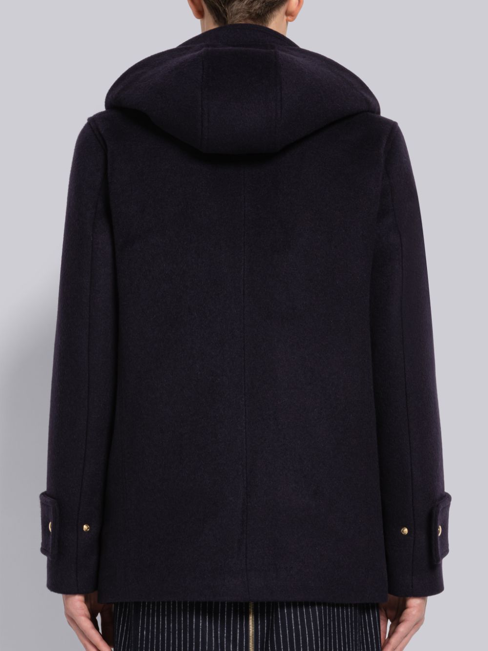 Men Thom Browne Military Weight Cashmere Snap Front Rain Parka Blue | OUE92V20024