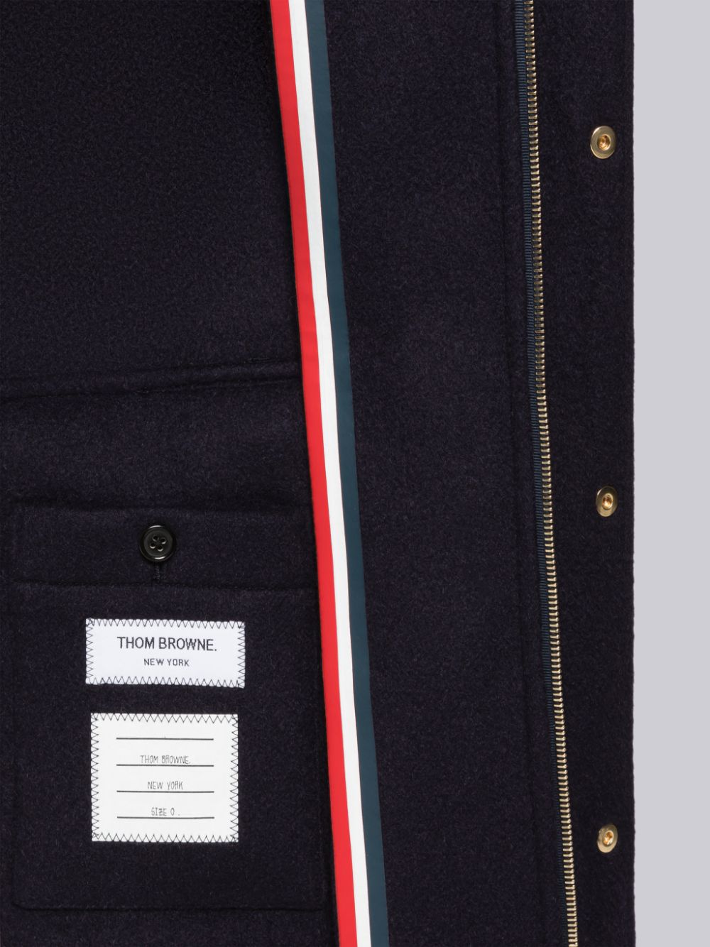 Men Thom Browne Military Weight Cashmere Snap Front Rain Parka Blue | OUE92V20024