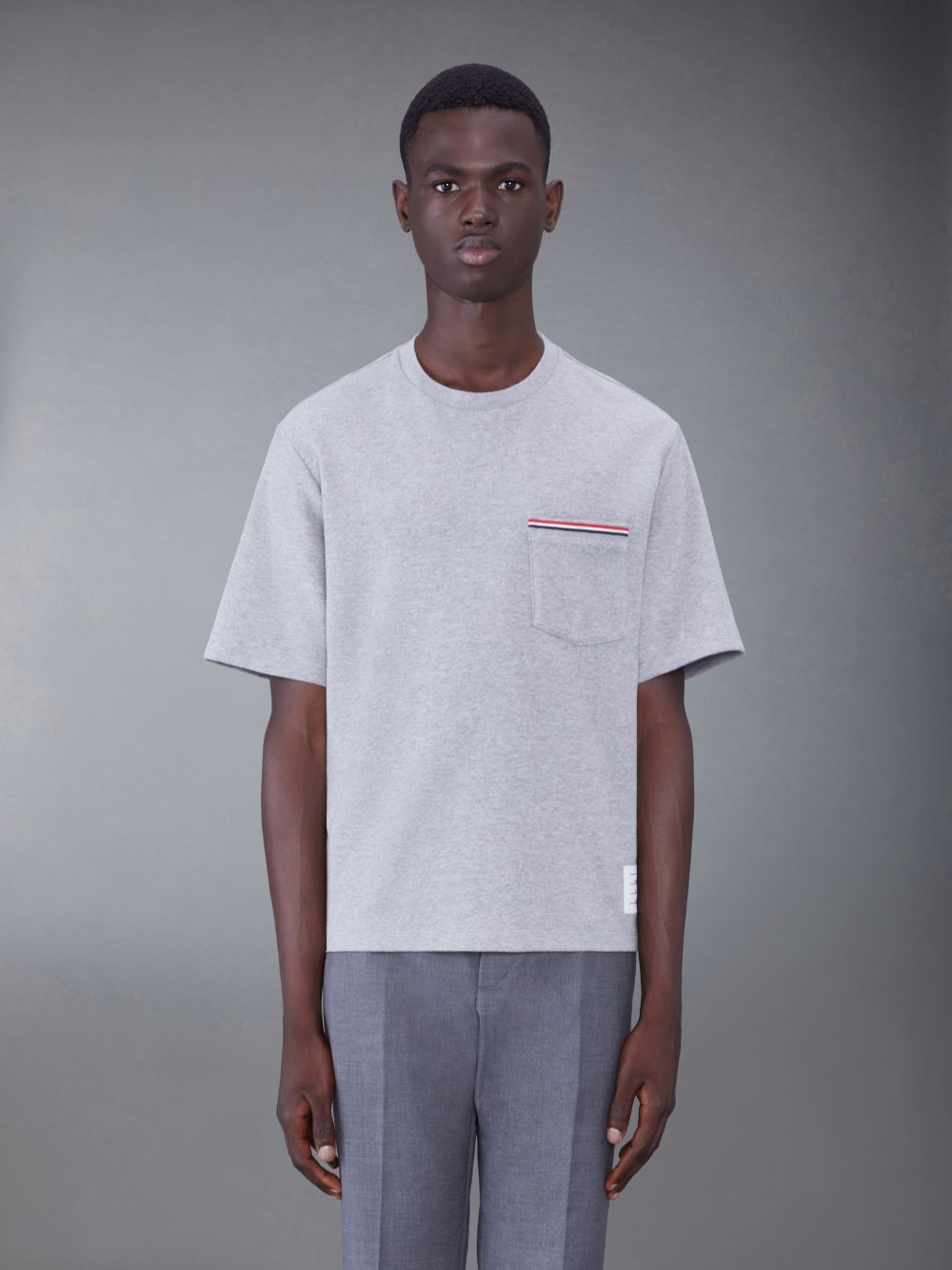 Men Thom Browne Oversized Short Sleeve Pocket T Shirts Grey | TLP91O93873