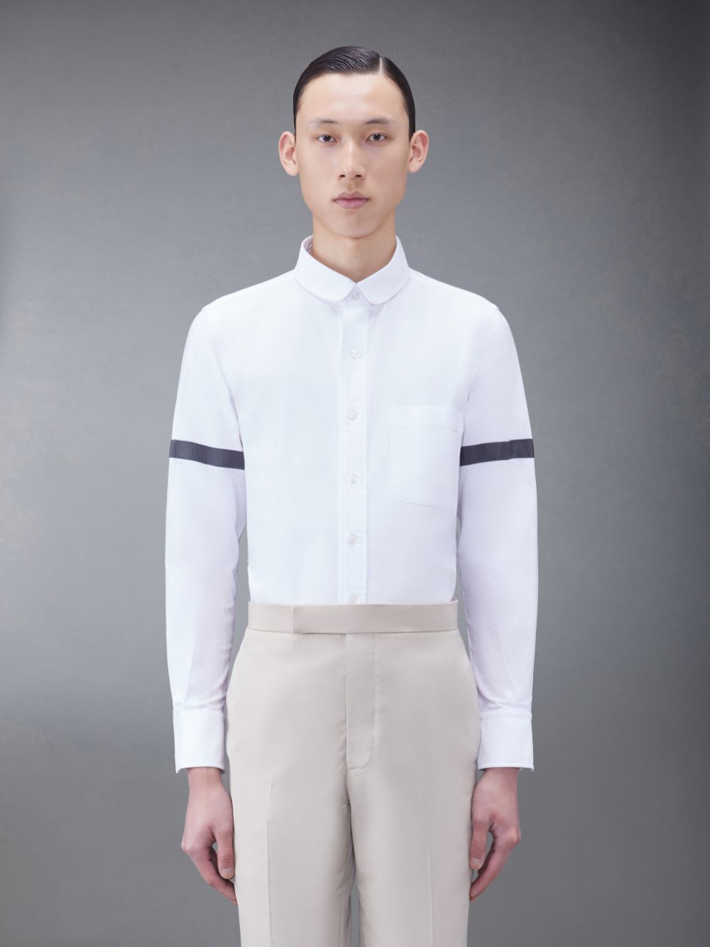 Men Thom Browne Oxford Armband Shirts White | LJO35K28739