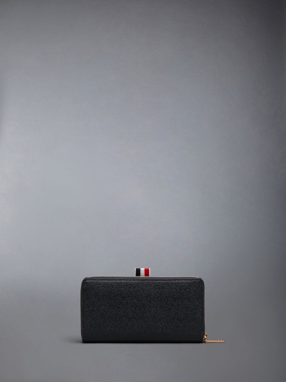 Men Thom Browne Pebble Grain Leather Slim Long Ziparound Purse Wallets Black | WMX60P95503