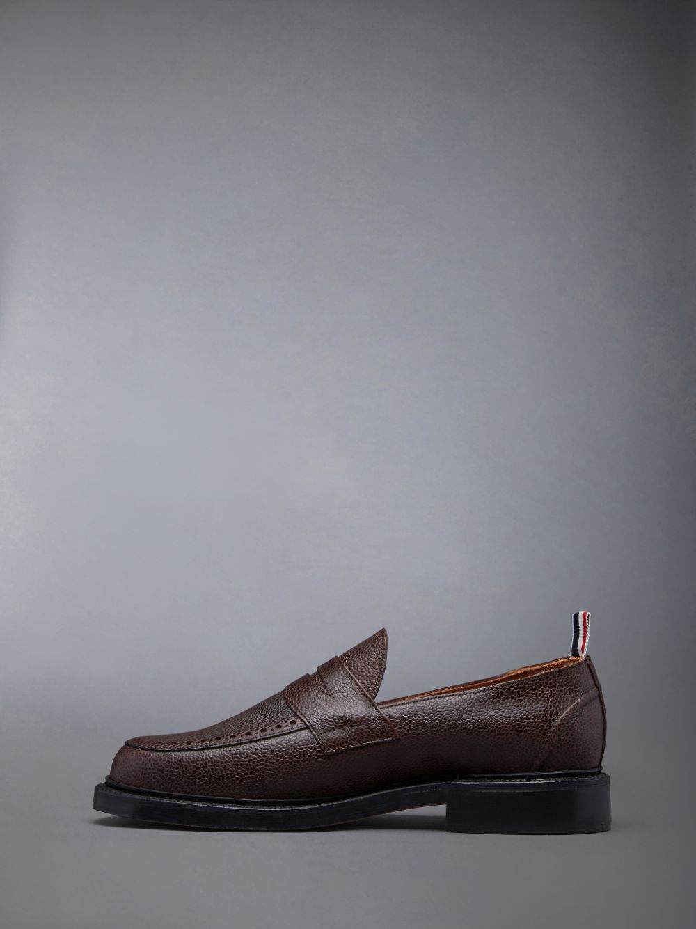 Men Thom Browne Pebble Grain Penny Loafers Brown | GKC96W65026