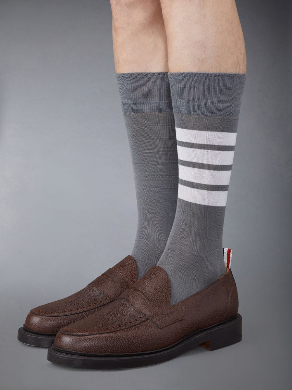 Men Thom Browne Pebble Grain Penny Loafers Brown | GKC96W65026