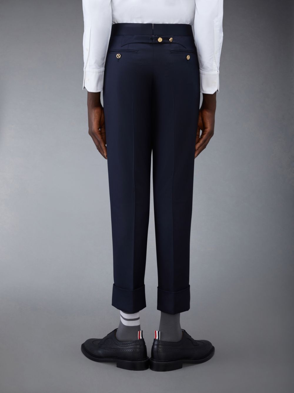Men Thom Browne Twill Classic Backstrap Pants Blue | EPV49A88074