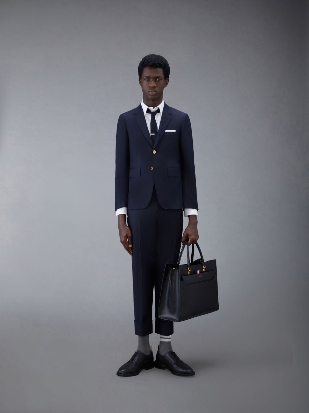 Men Thom Browne Twill Classic Backstrap Pants Blue | EPV49A88074