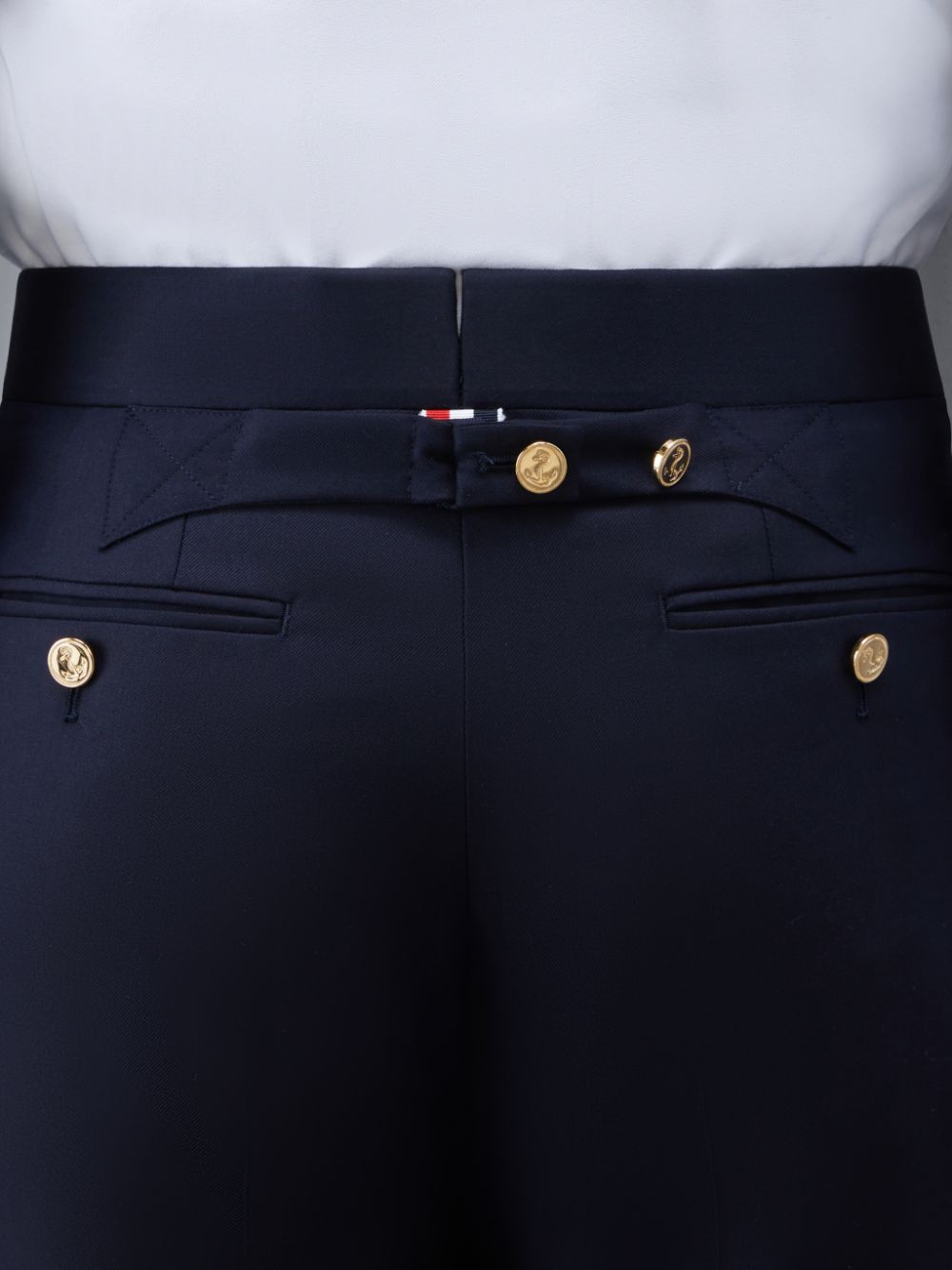 Men Thom Browne Twill Classic Backstrap Pants Blue | EPV49A88074