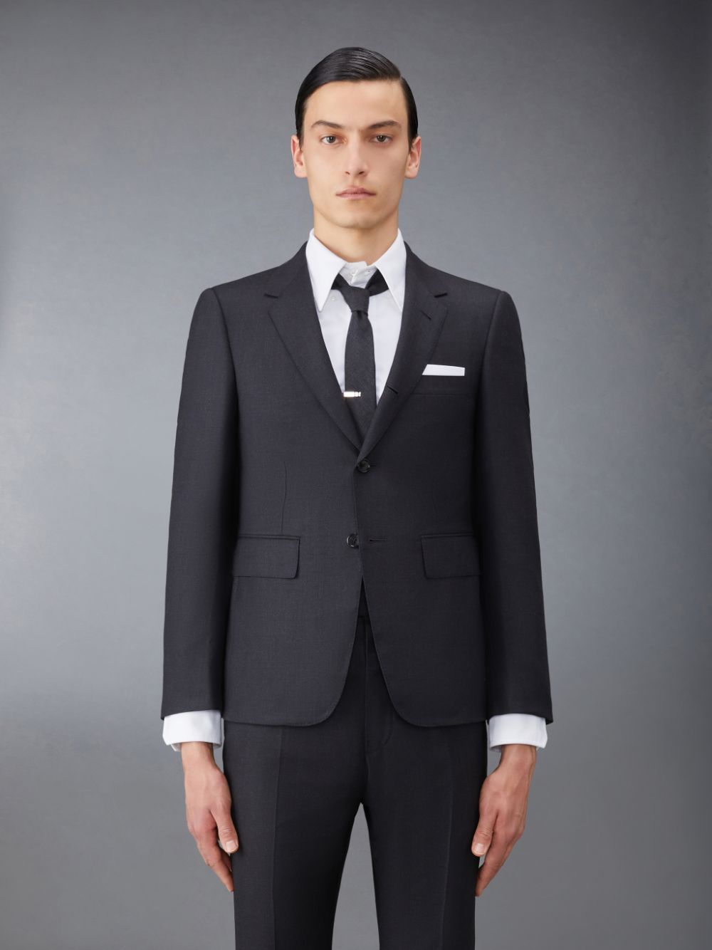 Men Thom Browne Twill Classic Sport Coats Black | COW16V34735