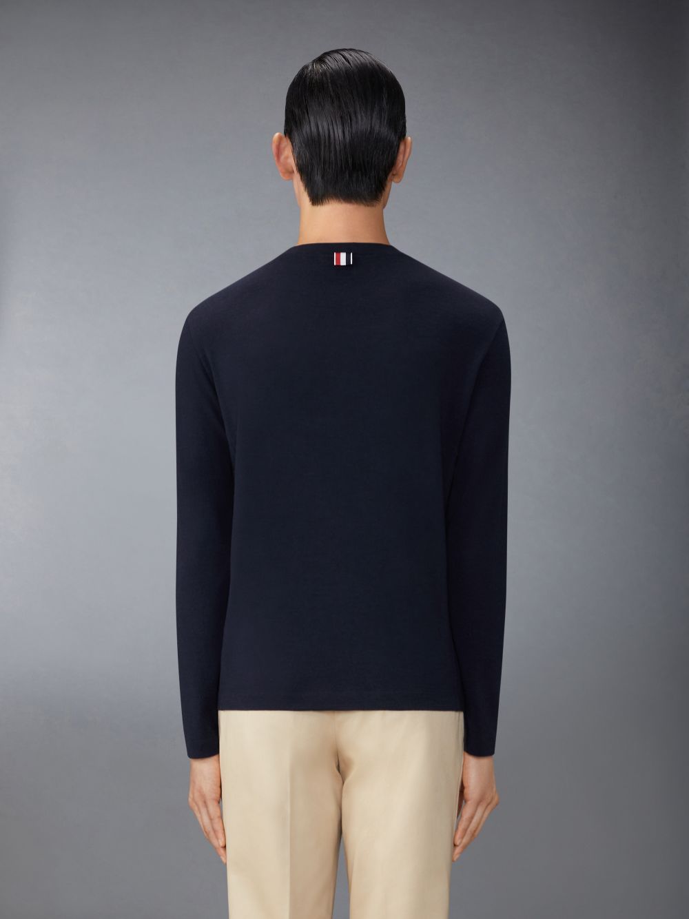 Men Thom Browne Wool Jersey 4-Bar T Shirts Blue | VYF63Y11222
