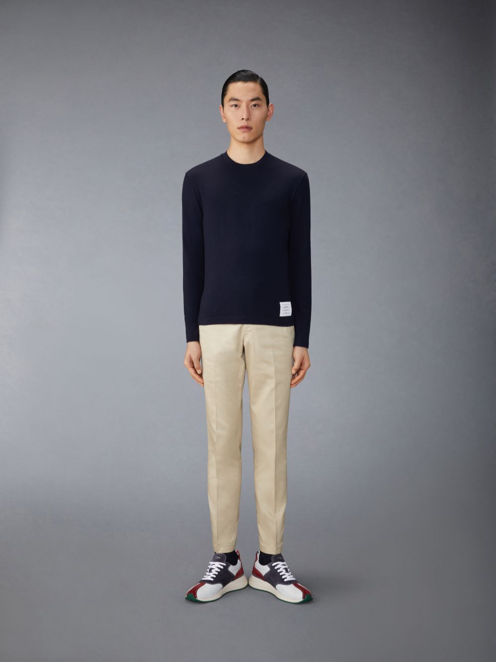 Men Thom Browne Wool Jersey 4-Bar T Shirts Blue | VYF63Y11222