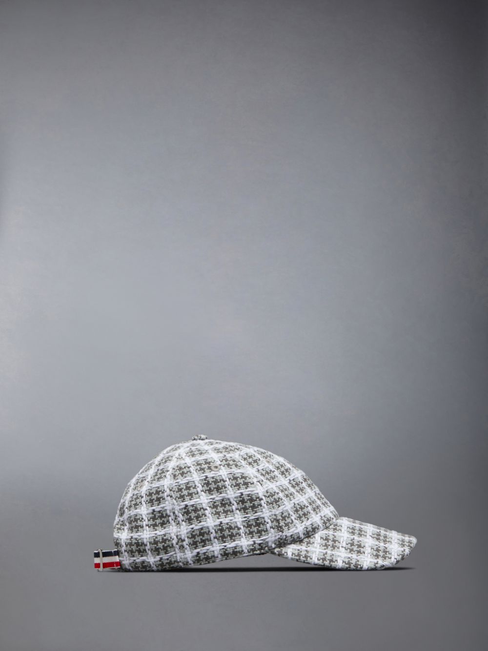 Women Thom Browne Check Summer Tweed Classic Baseball Caps Grey | CDW85L12071