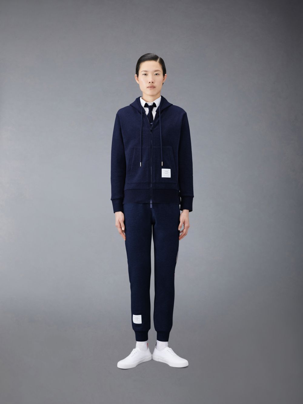 Women Thom Browne Classic Loopback Stripe Sweatpants Blue | EUC60L86795
