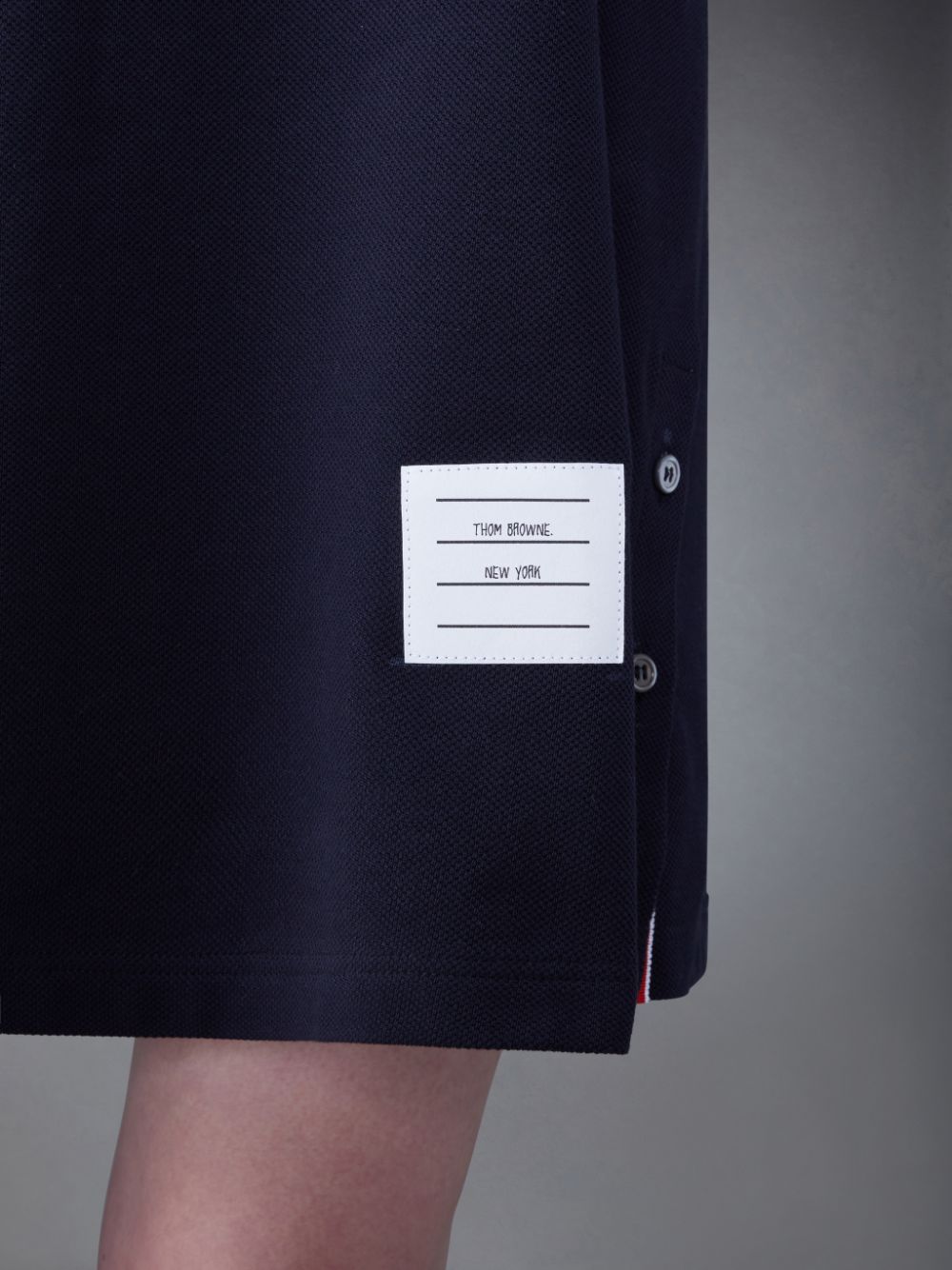 Women Thom Browne Classic Pique Stripe V-Neck Tennis Dress Blue | TCQ27H12616