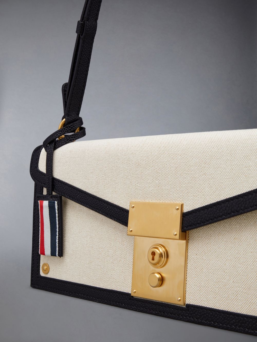 Women Thom Browne Cotton Canvas Mrs.uette Clutch Bags Beige | DDP54N04452